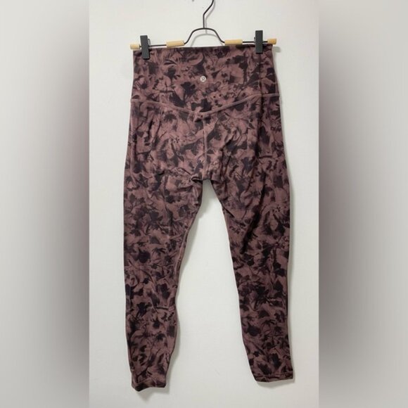 Lululemon Align Pant Mini Dusk Floral Antique Bark Black Size 8 - Picture 9 of 12